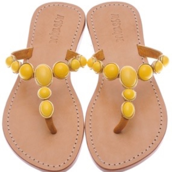 Mystique Boutique Shoes - Mystique Yellow-Stone Sandals Size 9 NWOT
